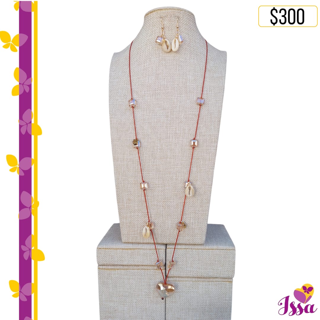 Nuevo! Collar ámbar con corazón + aretes